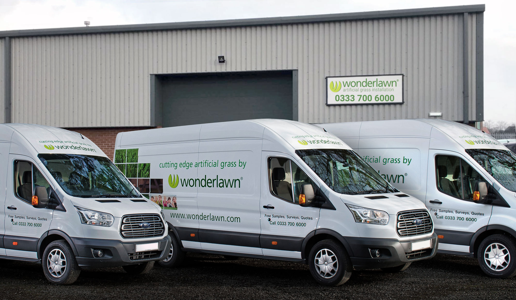 Wonderlawn franchise vans ready to deliver to franchisees